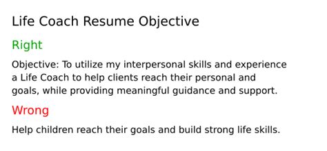 Top 18 Life Coach Resume Objective Examples Resumecat