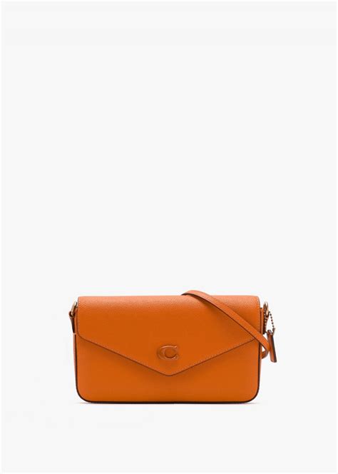 Coach Wyn Sun Orange Crossgrain Leather Cross Body Bag