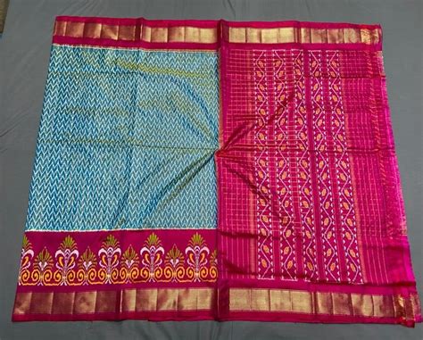 Weaving Twill Ikat Silk Sarees M With Blouse Piece At Rs