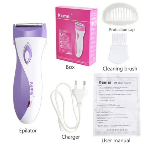 Kemei Electric Women Epilator Km Rechargeable Waterproof Hair