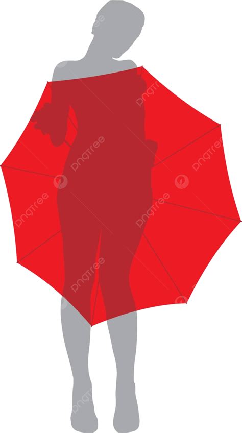 Chica Bajo Paraguas Ilustraci N De Contraluz Desnuda Vector Png