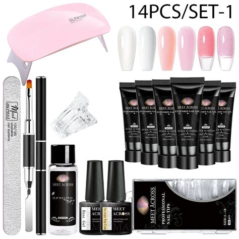 Conhe A Across Extens O Unha Gel Set Acr Lico Cristal Nude Limpar