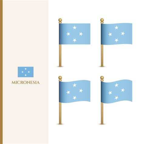 Premium Vector Waving Micronesia Flags 3d Vector Illustration Flag Of