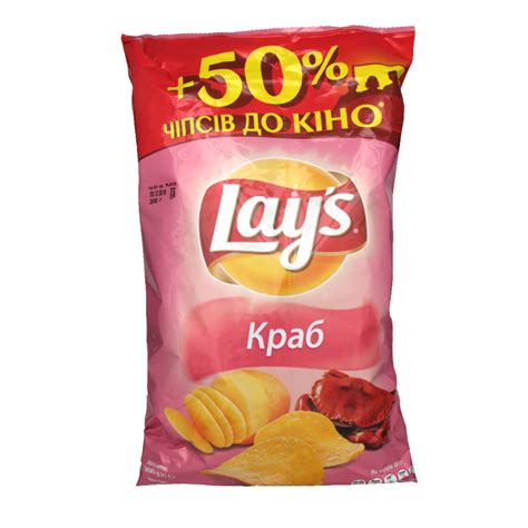 Чипсы картофельные со вкусом краба Lays м/у 200г Lays(5900259051837 ...