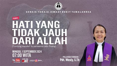 Live Ibadah Minggu I Minggu September Wita Gereja