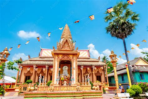 Ancient Khmer pagoda architecture in Soc Trang, Vietnam Stock Photo ...