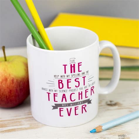 Personalised Best Teacher Ever Secret Message Mug The Little Picture Company