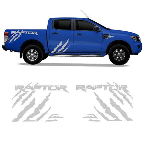 Kit Faixa Ford Ranger Raptor Adesivo Lateral Cinza Tuning em Promoção