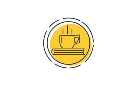 Coffee And Book Logo Vector Illustration Flat Design