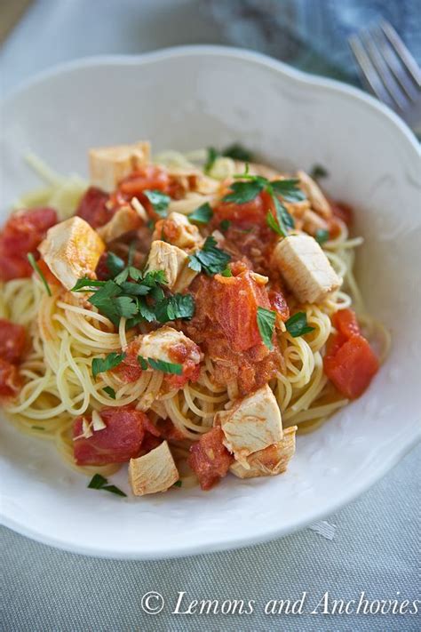 Capellini with Chicken and Tomato Sauce Recipe | Lemons + Anchovies ...