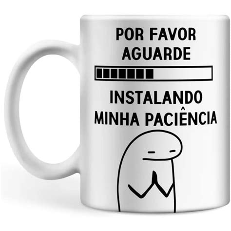 Caneca Porcelana Por Favor Aguarde Instalando Minha Paciência Meme