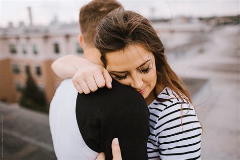 A Man And Woman Embracing Hugging By Stocksy Contributor Kristen Curette And Daemaine Hines