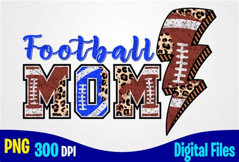 Football Mom Football Lightning Bolt Png With Leopard American