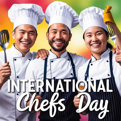 Minimalist International Chef Day Poster Design With Continuous Line