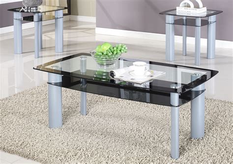 Silver And Glass Coffee Table Set Goodwin Coffee Table End Table Set