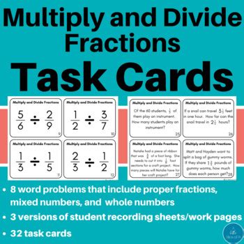 Multiplying And Dividing Fractions Task Cards Math Task Cards