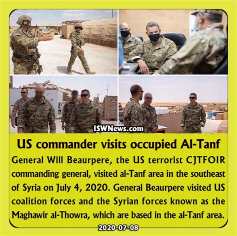 US Commander Visits Occupied Al-Tanf In Southern Syria - Islamic World News