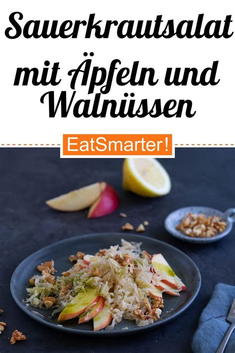 Leichtes Mittagessen Sauerkrautsalat Mit Pfeln Und Waln Ssen