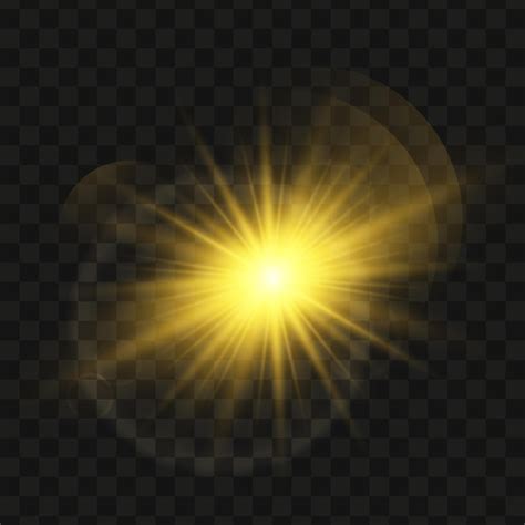 Premium Vector Yellow Glowing Light Star Transparent Shining Sun