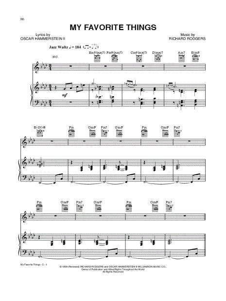 Tony Bennett My Favorite Things Sheet Music In F Minor Download