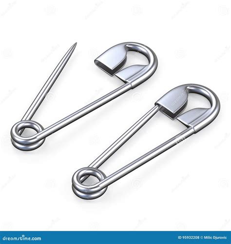 Open And Closed Safety Pins 3d Stock Illustration Illustration Of