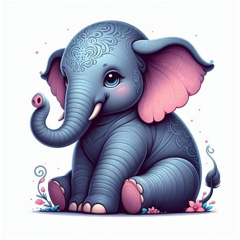 Une Illustration De Dessin Anim De Cute Elephant Vector Vecteur