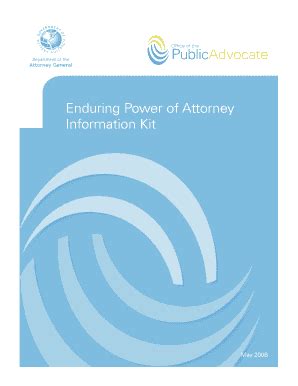 Fillable Online Enduring Power Of Attorney Information A5 Kit Fax Email