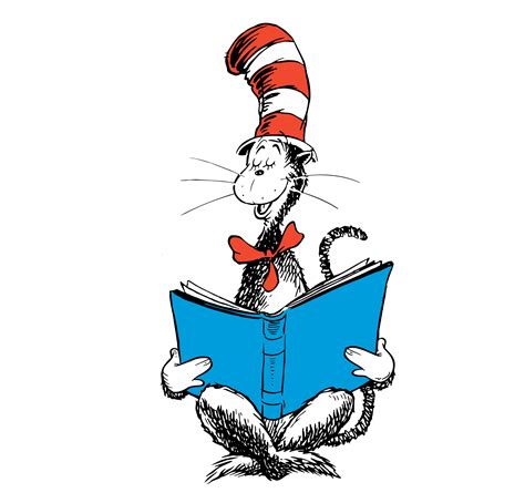 Cat In The Hat Read Book Dr Seuss Svg, Dr Seuss Clipart, Dr | Inspire ...