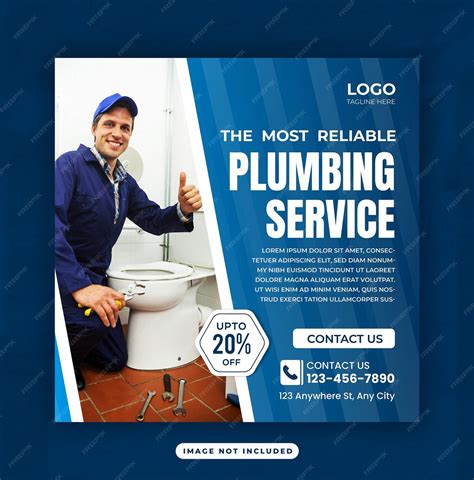 Premium Vector Plumbing Service Promotion Flyer Social Media Post Or