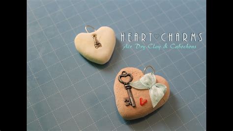 Simple Heart Pendants Air Dry Clay And Cabochons Youtube