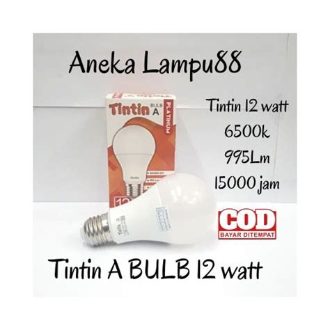 Bohlam LED Tintin 12 Watt Platinum A Bulb Putih Lampu Tintin 12 Watt