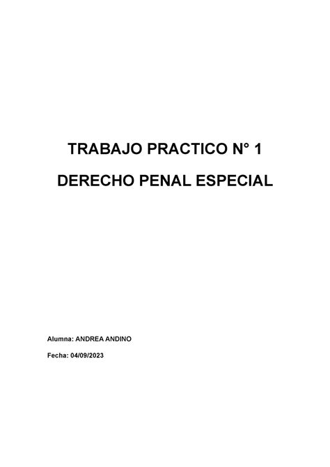 Trabajo Practico N Penal Ii Aprobado Trabajo Practico N