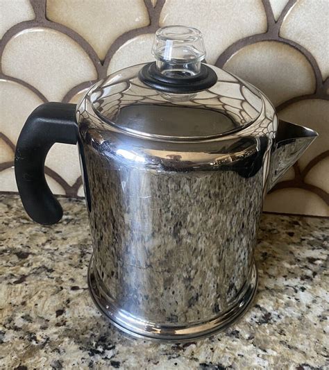 Faberware Stove Top Percolator Yosemite Coffee Pot Maker Stainless Steel 8 Cup Ebay