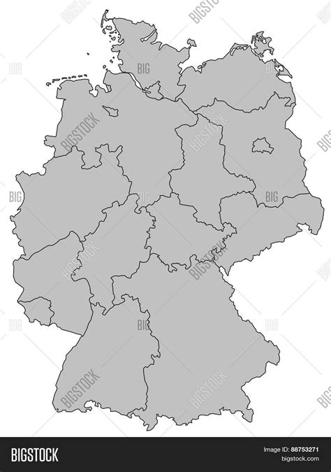 Germany Map Vector Photo Free Trial Bigstock