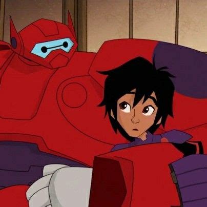 Hiro Hamada And Baymax In Their Super Suits As Superheroes From Big