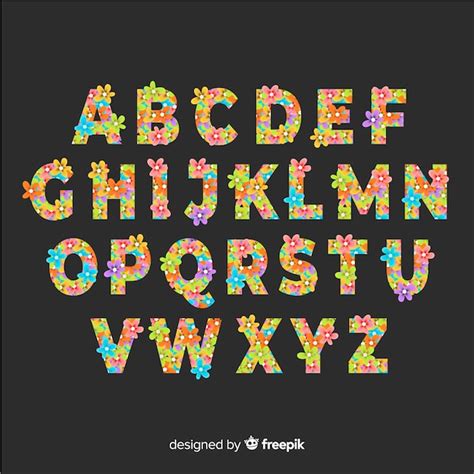 Free Vector | Floral alphabet