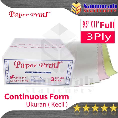 Jual Kertas Continuous Form Paper Prins X Full Atau X