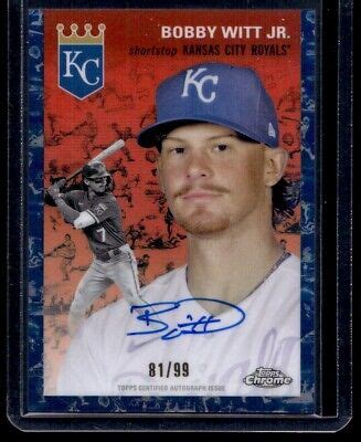 Topps Chrome Platinum Autograph Blue Toile Refractor Bobby Witt Jr