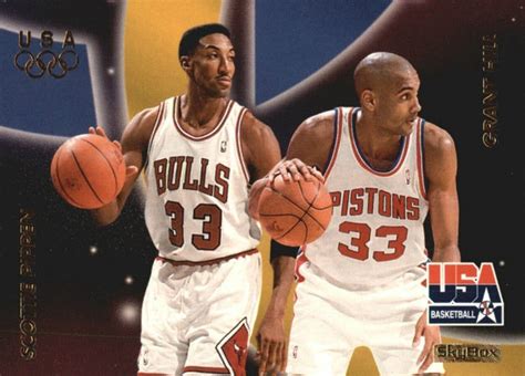 1996 SkyBox USA 58 Scottie Pippen Grant Hill Chicago Bulls Detroit