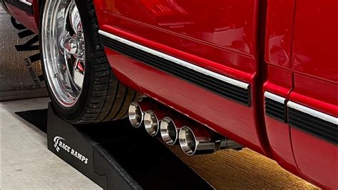 Custom 4 Pipe Side Exit Exhaust ‘94 Silverado Obs Long Bed Wflowmaster