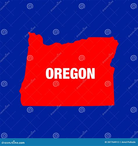 Oregon State Map Icon On Blue Background Oregon Usa State Map Stock Vector Illustration Of