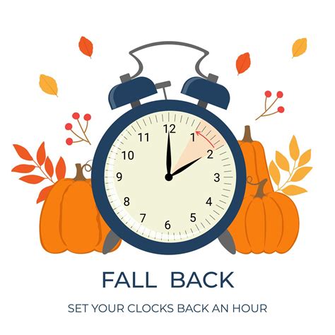 Daylight Saving Time Ends Concept Banner Fall Back Time Allarm Clock