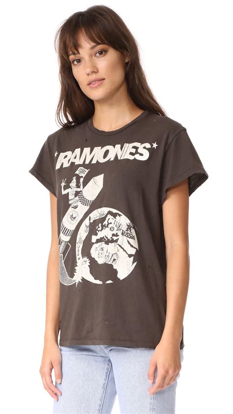 Madeworn Rock Cotton Ramones Crew Tee In Black Lyst