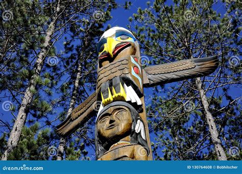 Eagle Carving On The Totem Pole At The East Gate Algonquin Park