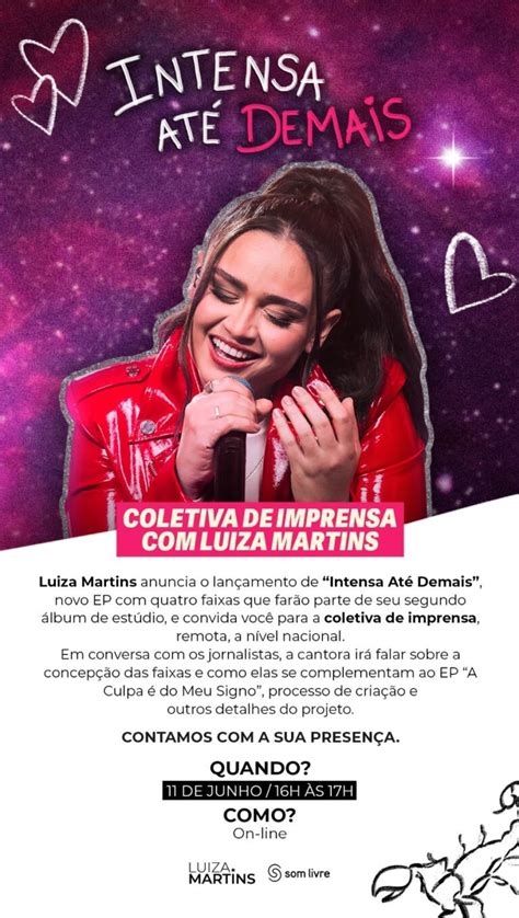 Luiza Martins Lan A Ep Intensa At Demais E Explora Aspectos Mais