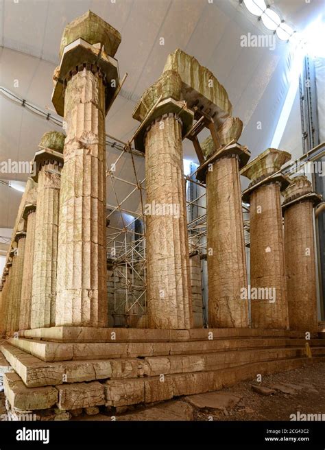 The Temple Of Apollo Epicurius Inside It S Protective Tent At Bassae