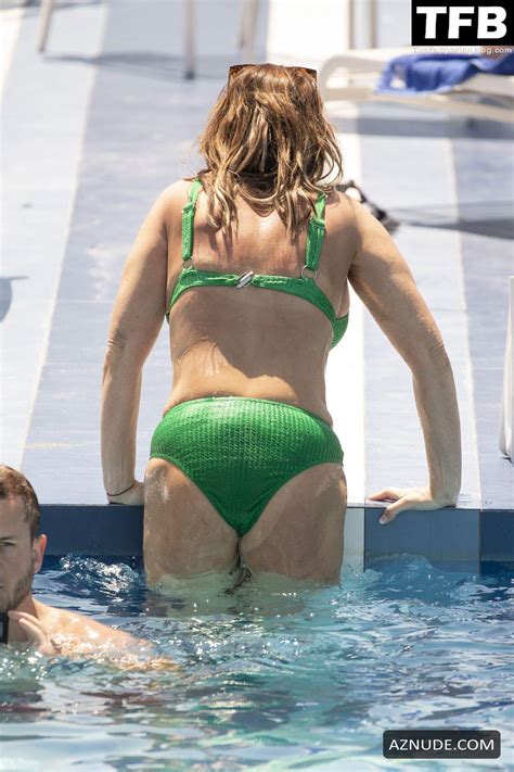 Chanelle Hayes Sexy Seen Flaunting Her Hot Figure Wearing A Bikini By The Pool In Greece AZNude