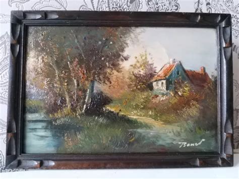 Tableau Ancien Xix Me Ecole Barbizon Peinture Huile Sign Eur