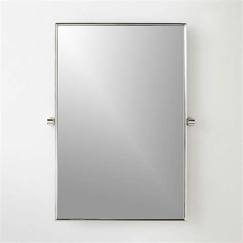 Blaine Modern Polished Nickel Rectangular Pivot Mirror 24x36