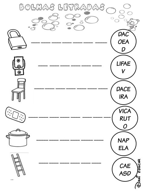 Atividades de alfabetização formação de palavras